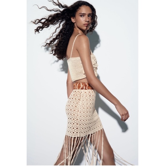Zara fringed crochet skirt - Picture 2 of 10